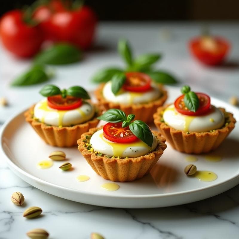 Tartaleta de Stracciatella y Tomates Secos con Base de Pistacho: Receta Italiana Sin Horno deffffff