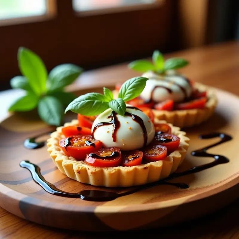 Tartaleta de Tomate Seco y Queso de Burata con Reducción de Vinagre Balsámico: Receta Italiana Gourmet