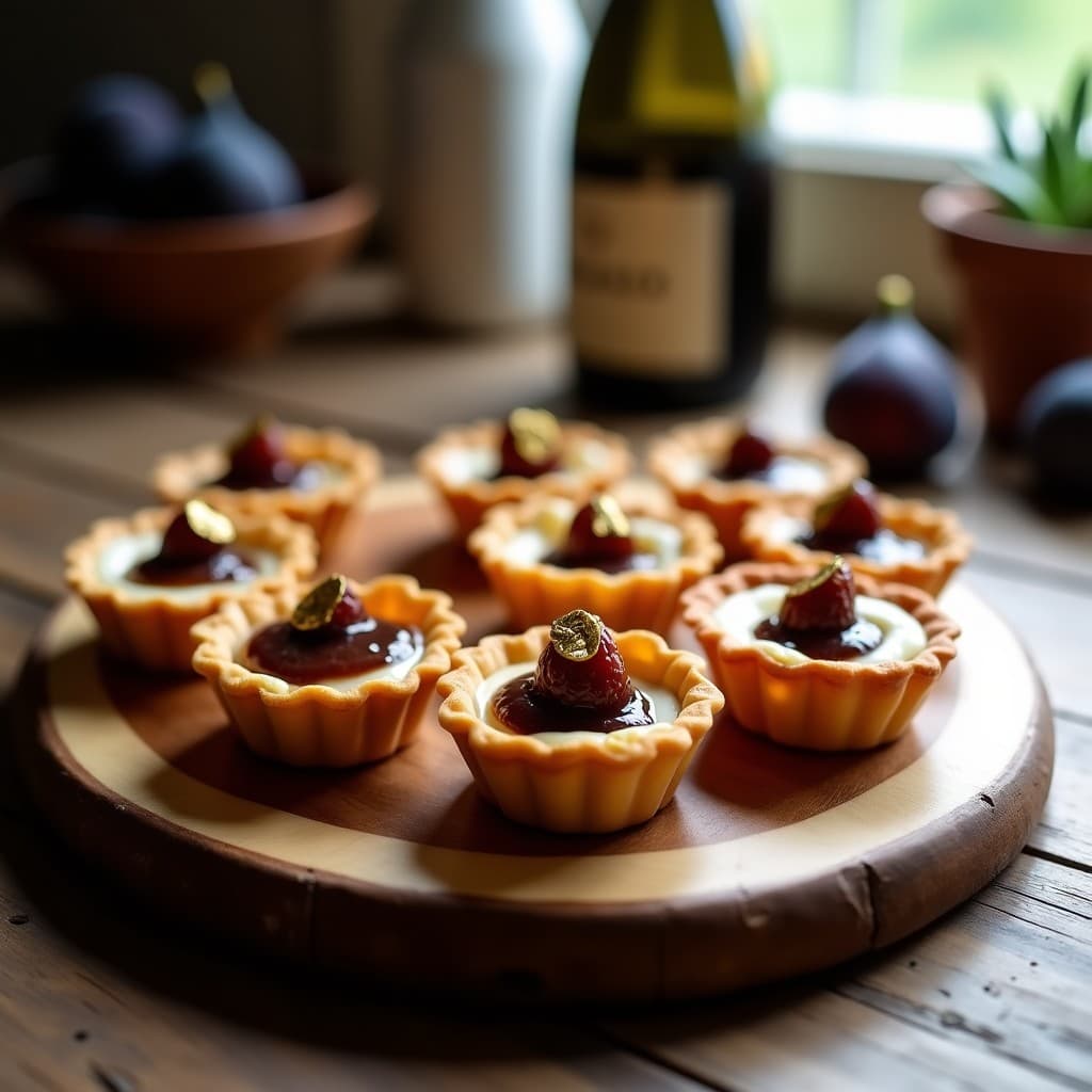 Tartaletas de Masa de Almendra con Crema de Hígado de Pato y Mermelada de Higo: Entrante Francés Gourmet