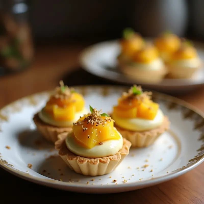 Tartaletas de Chía y Coco con Crema de Maracuyá y Floaters de Edulcorante: Postre sin Azúcar en Vasitos