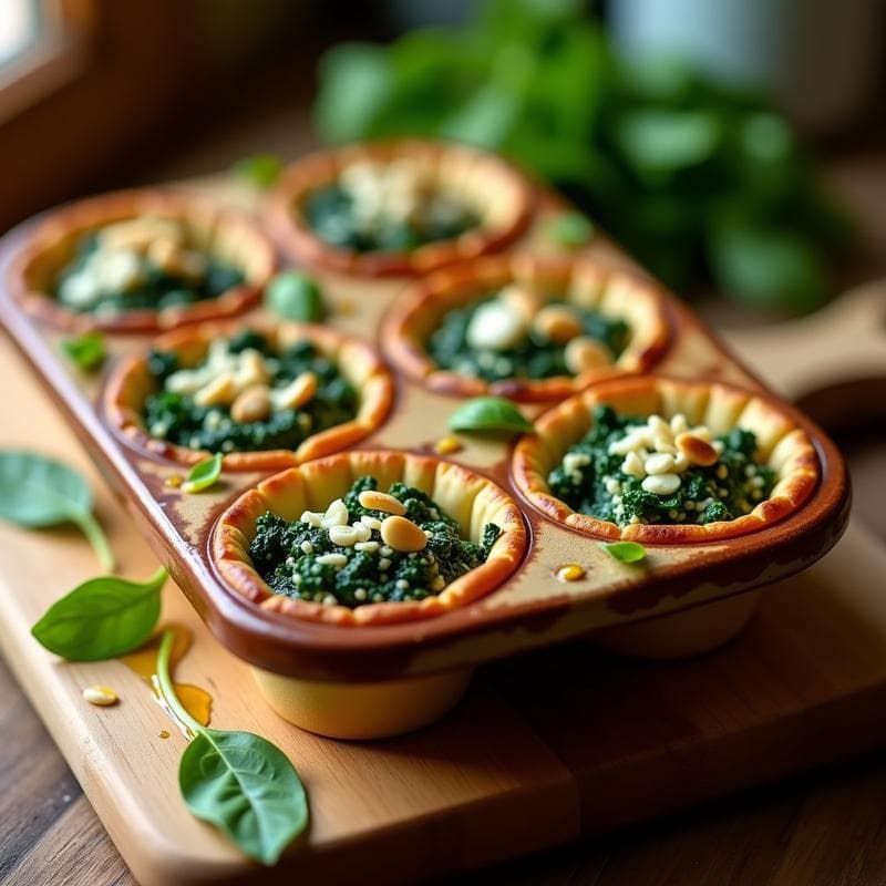 Tartaletas de Espinaca y Queso de Cabra al Horno: Receta Crujiente y Sin Gluten en 25 Minutos