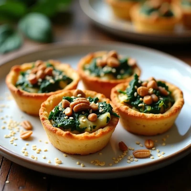 Tartaletas de Espinaca y Tofu Ahumado: Receta Vegana Alta en Proteína sin Horno
