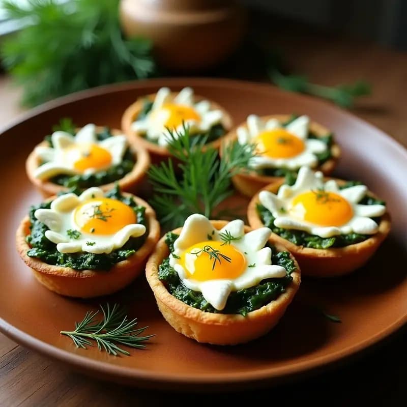 Tartaletas Griegas de Espinacas y Feta con Huevo: Receta Rápida y Alta en Proteína
