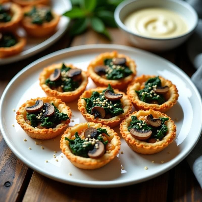 Tartaletas de Espinacas y Hongo Maitake: Receta en Airfryer con Umami Explosivo en 20 Minutos