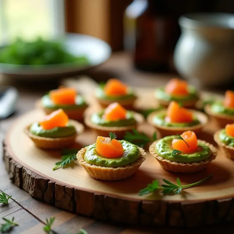 Tartaletas de Masa de Lino y Aguacate con Huevas de Trucha: Aperitivo Keto en 15 Minutos