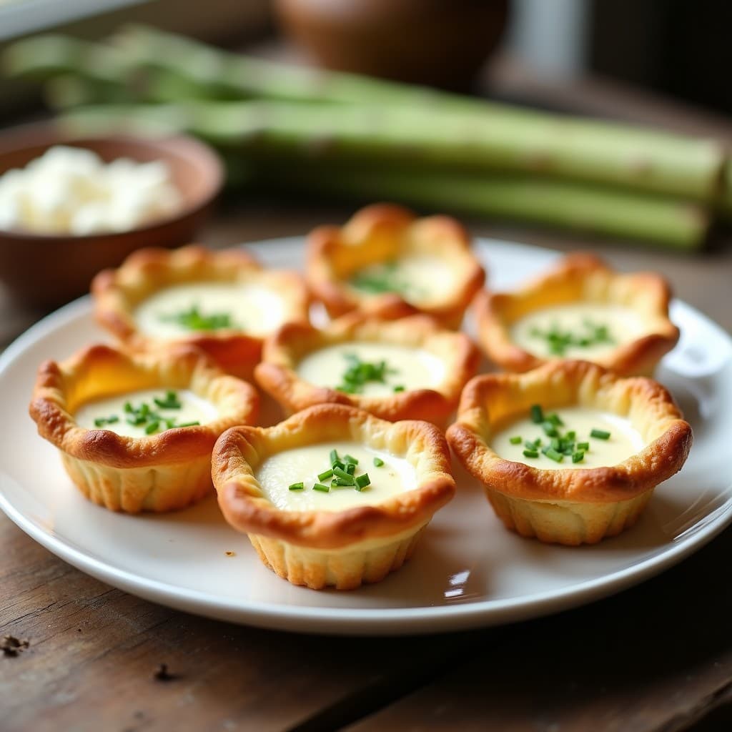Tartaletas de Masa de Queso y Espárragos Blancos: Receta Sin Gluten con Toque Francés