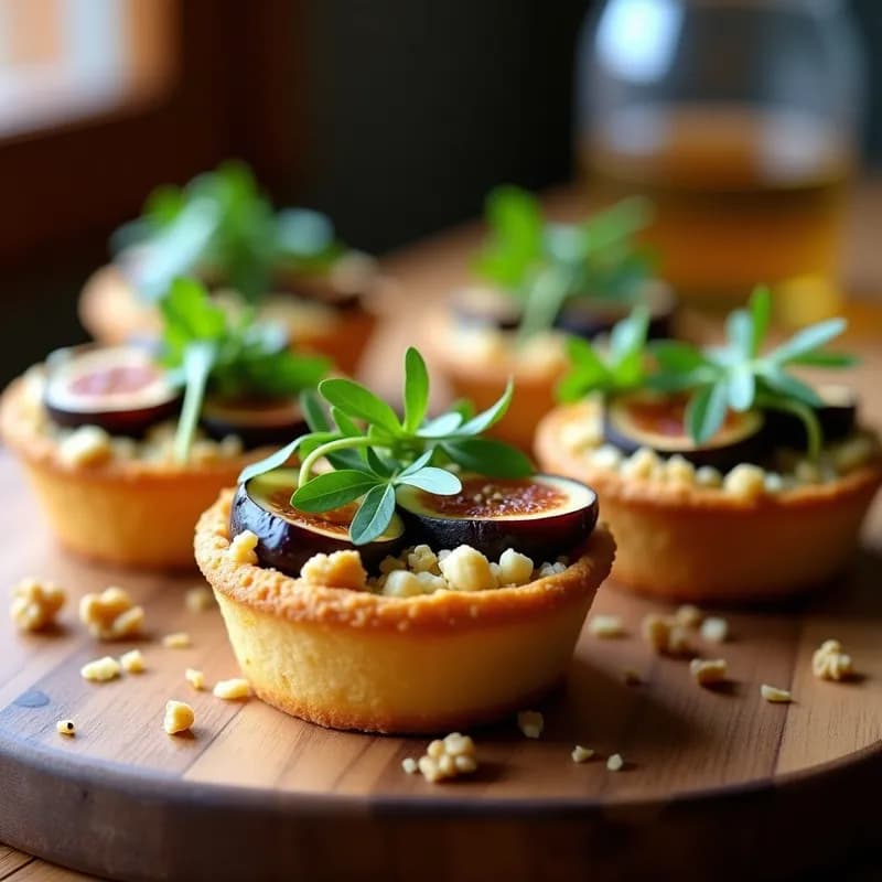 Tartaletas de Queso Azul y Higos Caramelizados: Receta Gourmet en 20 Minutos Sin Horno