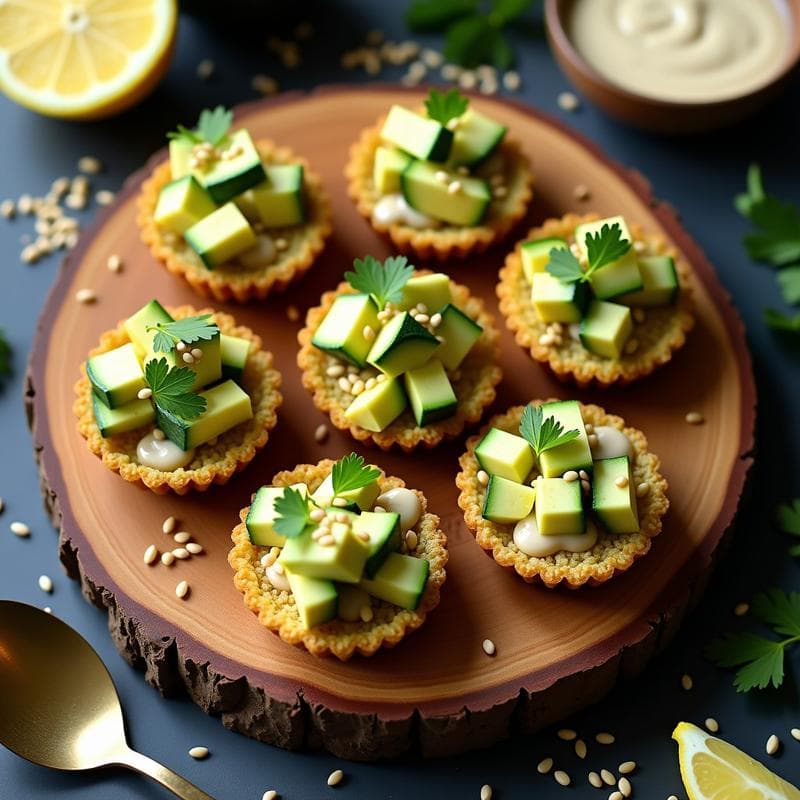 Tartaletas de Quinoa y Calabacín con Salsa de Tahini: Receta Sin Horno y Keto