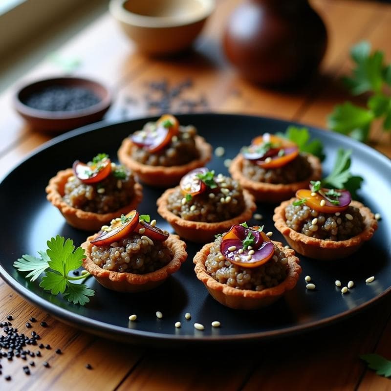 Tartaletas de Quinoa Negra y Hongo Shitake: Receta Umami en Airfryer Sin Gluten