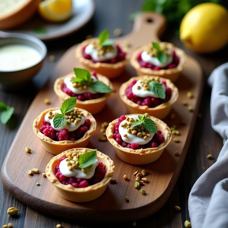 Tartaletas de Quinoa y Remolacha con Crema de Tahini: Receta Vegana y Sin Horno