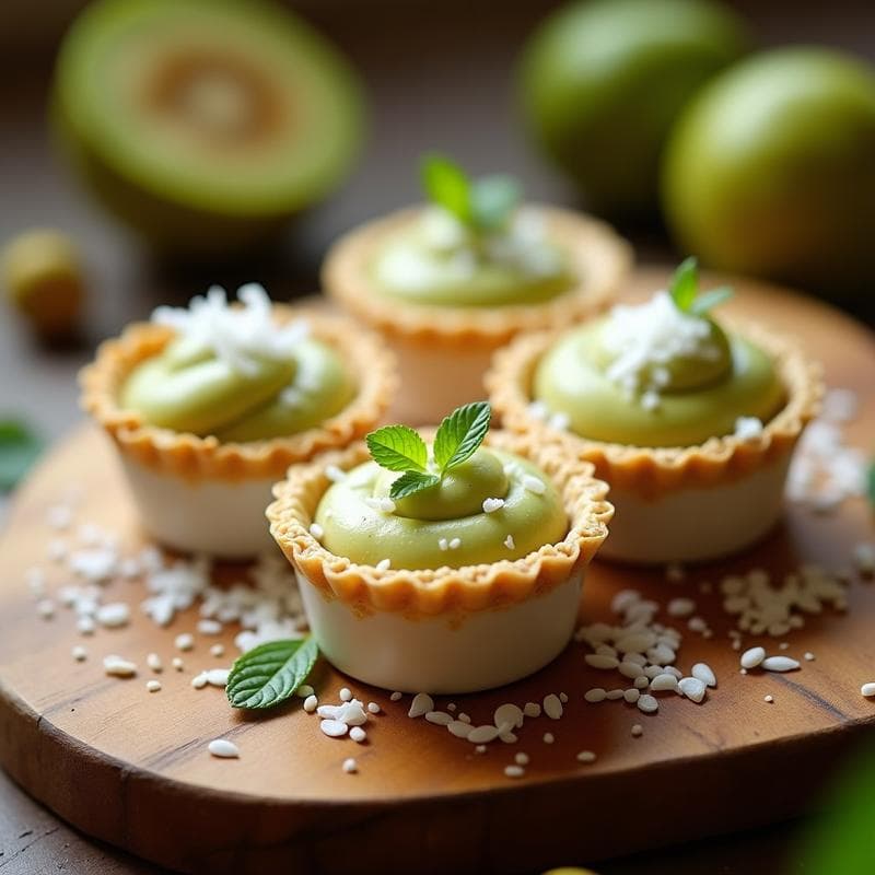Tartaletas de Base de Sésamo con Relleno de Pastel de Feijoa: Postre Sin Horno