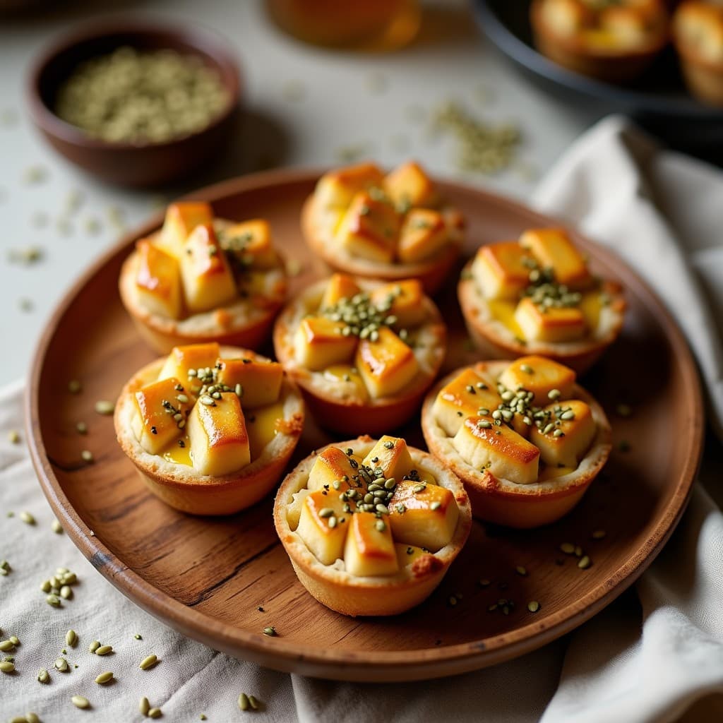 Tartaletas de Zaatar con Queso Halloumi y Miel: Receta Árabe Crujiente en 20 Minutos
