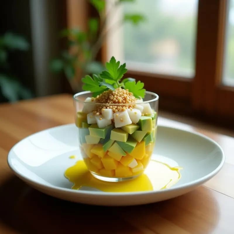 Tartar de Aguacate y Mango con Corvina: Ceviche Peruano Gourmet en 15 Minutos