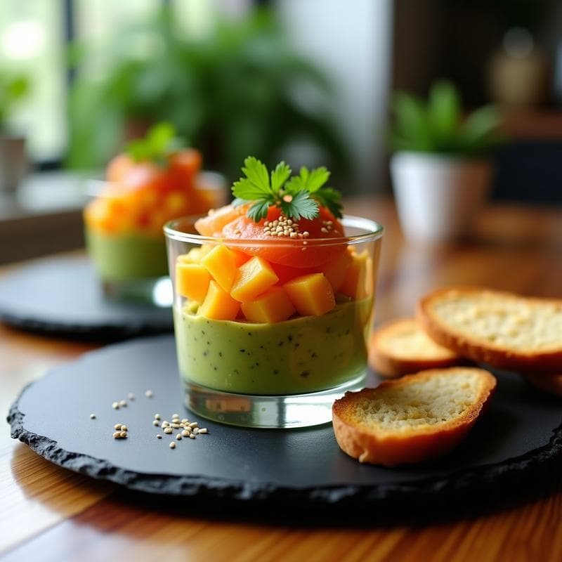 Tartar de Aguacate y Mango con Salmón Ahumado: Receta Umami en 15 Minutos sin Horno