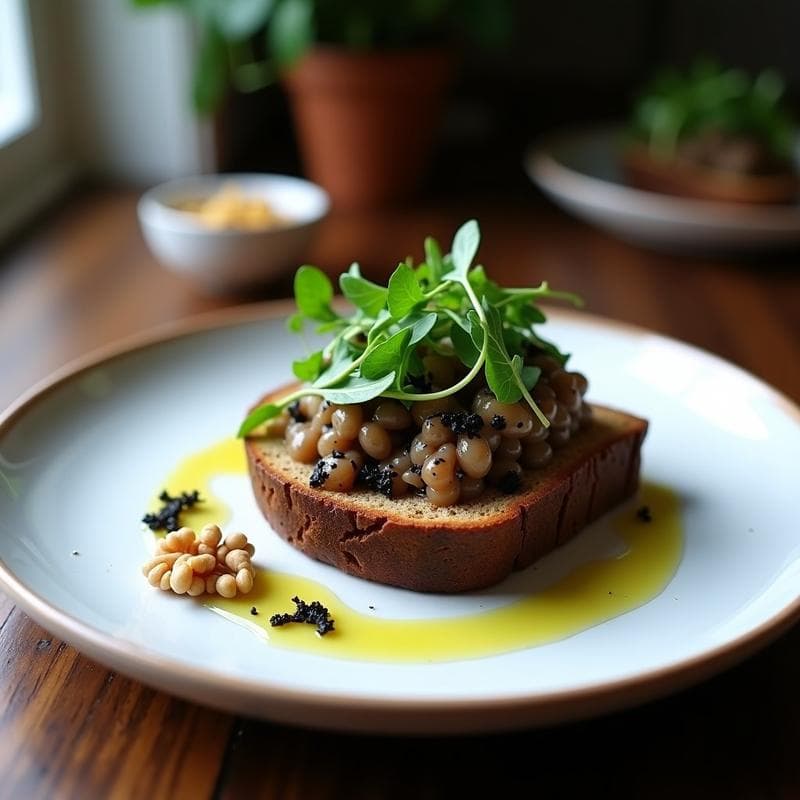 Tartar de Champiñones Portobello y Trufa Negra: Receta Vegana con Toque Francés