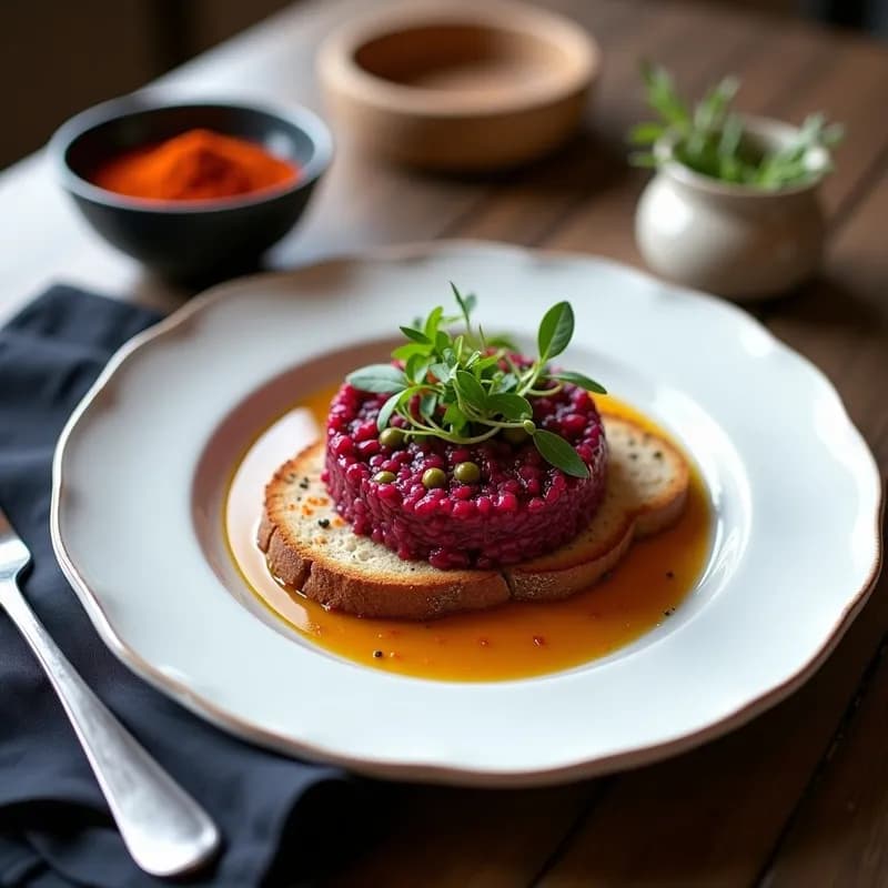 Tartar de Remolacha Ahumada: Receta Vegana Gourmet con Textura Perfecta