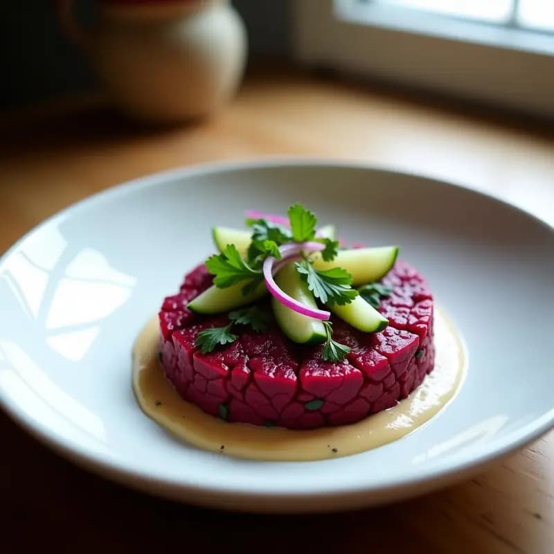 Tartar de Remolacha Crudivegano con Salsa de Tahini: Receta Alta en Hierro y Sin Cocción