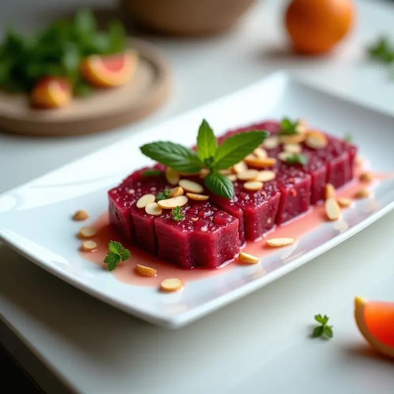Tartar de Remolacha y Pomelo: Receta Fresca con Vinagreta Cítrica y Crujiente de Almendras