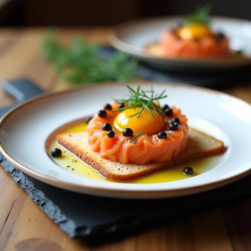 Tartar de Salmón Trufado: Receta Gourmet en Airfryer con Aceite de Trufa