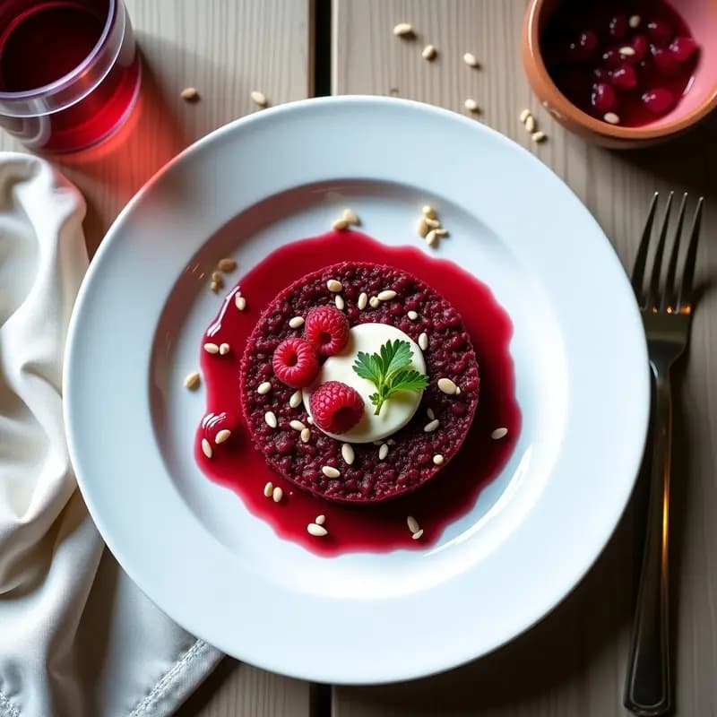 Tartare de Remolacha y Queso de Anacardos con Vinagreta de Frambuesa: Receta Crudivegana en 15 Minutos