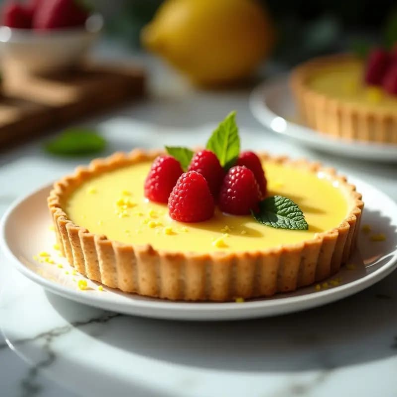 Tarte au Citron Frances: Postre Ácido y Crema de Limón en Base de Galleta