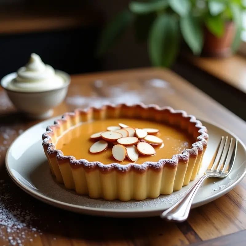 Tarte au Sucre Canada Francés con Crema de Azúcar Morena: Postre Dulce y Cremoso