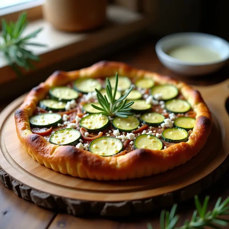Tarte Salée de Calabacín y Queso de Cabra: Receta Francesa Sin Masa Tradicional