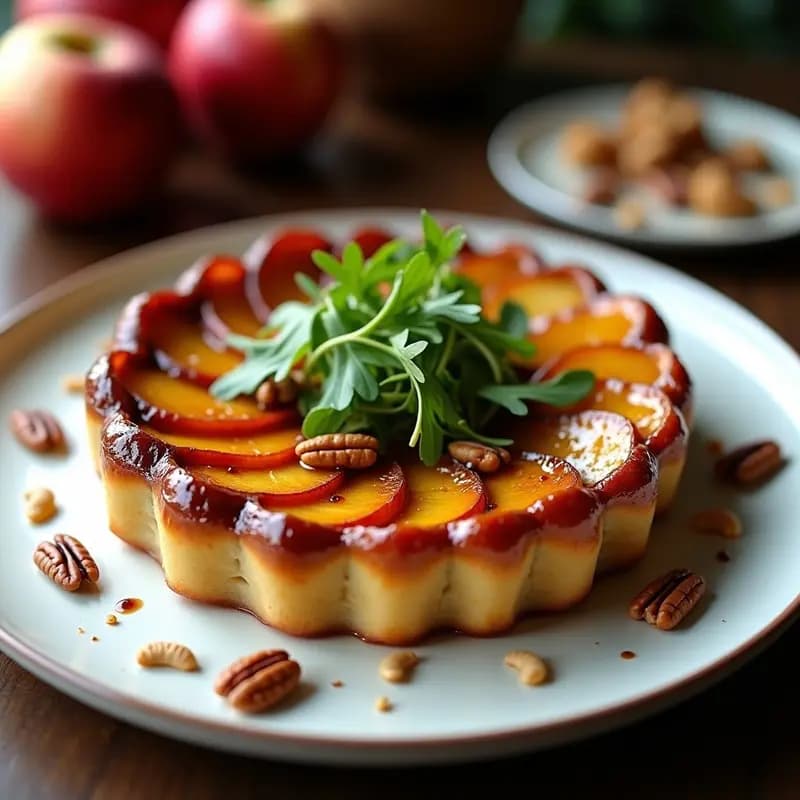 Tarte Tatin Francesa de Manzana y Rúcula: Postre Salado-Dulce Sin Azúcar Añadido