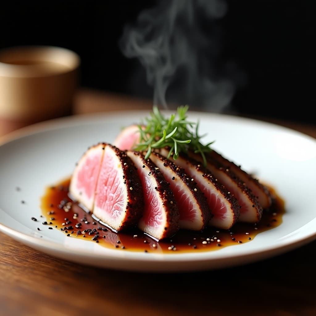 Tataki de Atún con Costra de Especias y Café: Receta Gourmet en 15 Minutos con Toque Japones