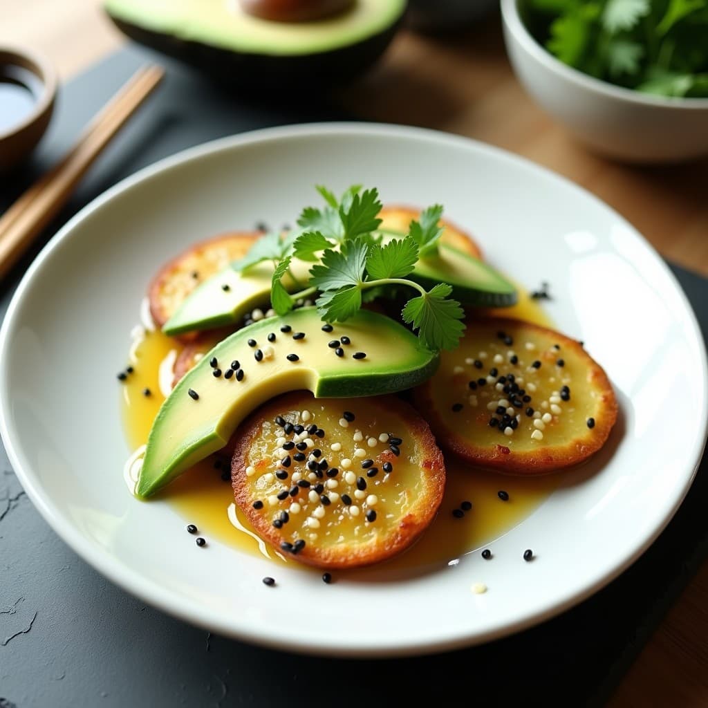 Tataki de Calabacín y Aguacate: Receta Japonesa Vegana en Airfryer con Salsa Wasabi