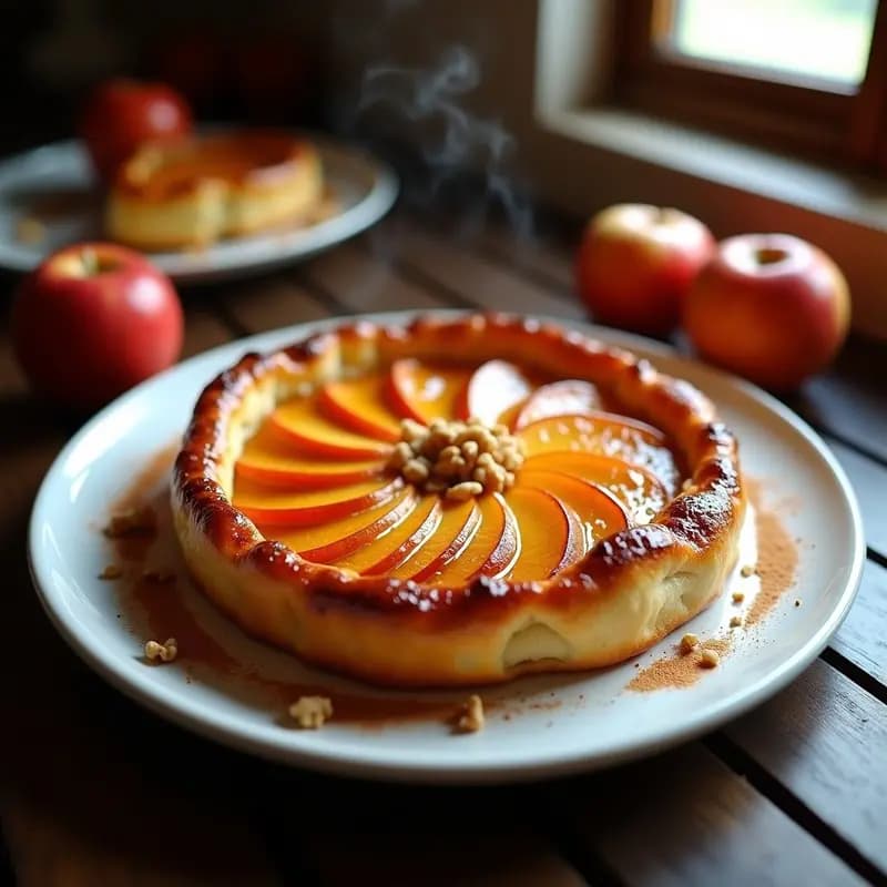 Tarta Tatin con Glaseado de Vinagre de Manzana: Postre Francés Crujiente y Sin Azúcar