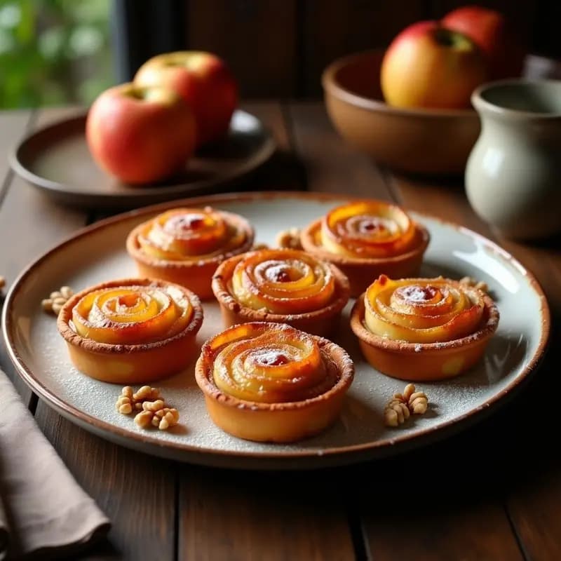 Tatines de Manzana Caramelizada: Postre Francés en Mini Porciones Fácil en Horno
