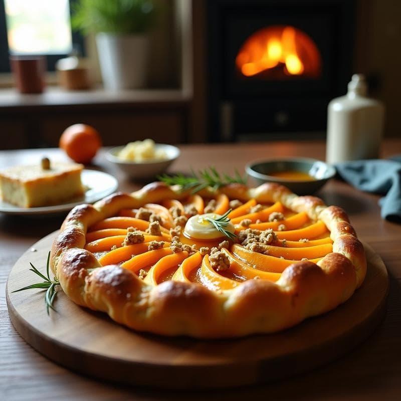 Tartín Salada de Calabaza y Queso Cabrales: Receta al Horno con Caramelo de Miel en 30 Minutos