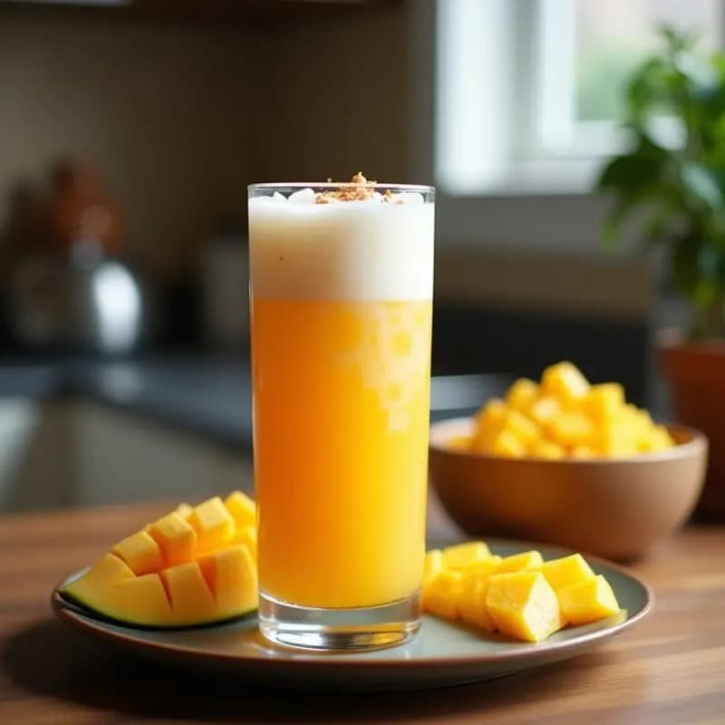 Té de Burbujas de Mango y Leche de Coco: Bebida Taiwansa Vibrante y Dulce