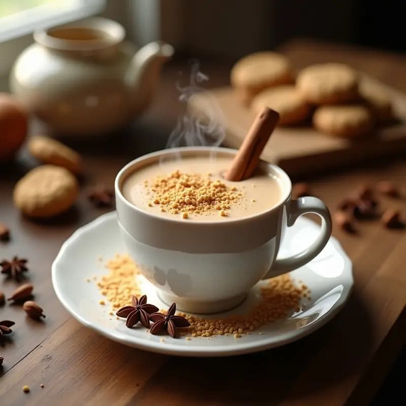 Té Chai con Speculoos y Leche de Avena: Bebida India Calentita y Sin Cafeína