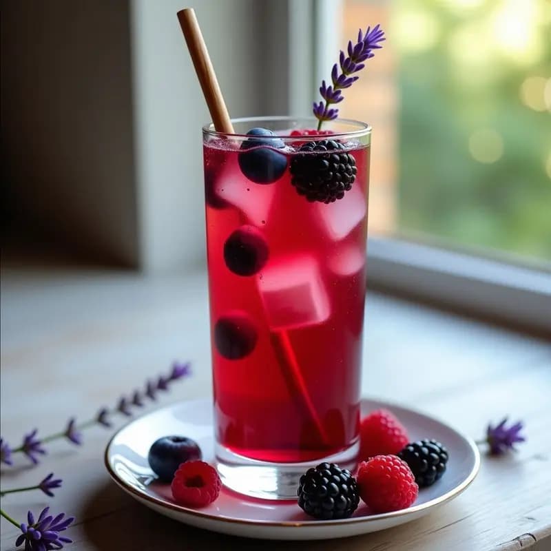 Té de Combucha con Frutos del Bosque y Lavanda: Bebida Probiótica y Relajante