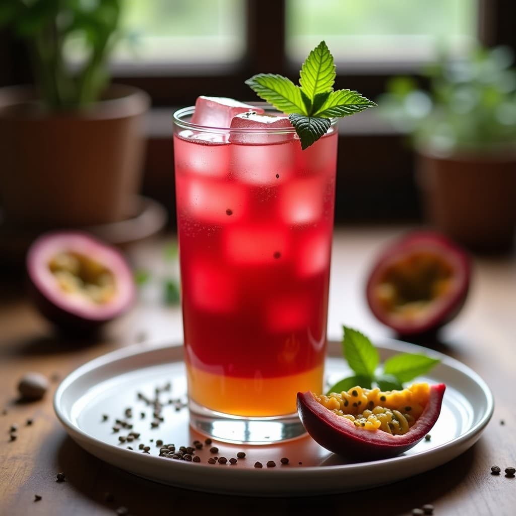 Té Glacial de Hibisco y Maracuyá con Semillas de Chía: Bebida Refrescante y Depurativa