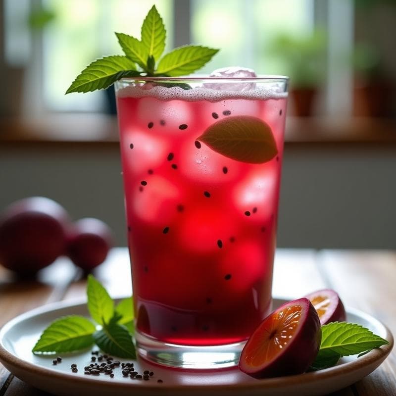 Té Frío de Hibisco y Maracuyá con Semillas de Chía: Bebida Depresiva y Antioxidante