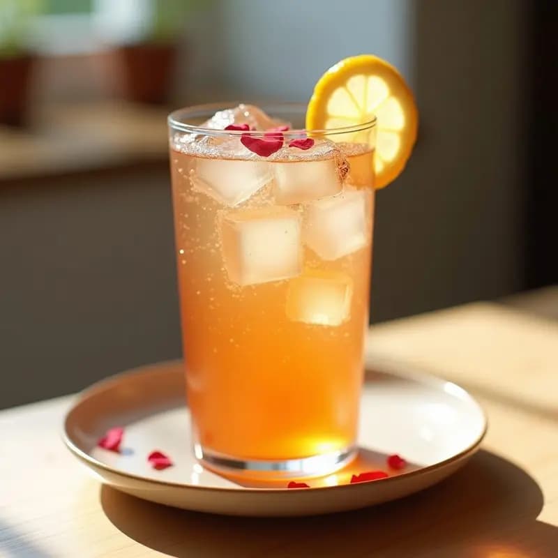 Té Glacial de Rosas y Cardamomo con Burbujas de Agua de Rosa: Bebida Iraní Refrescante y Afrodisíaca
