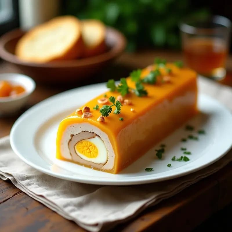 Terrina de Pollo y Foie con Gelatina Natural: Entrante Gourmet Casero