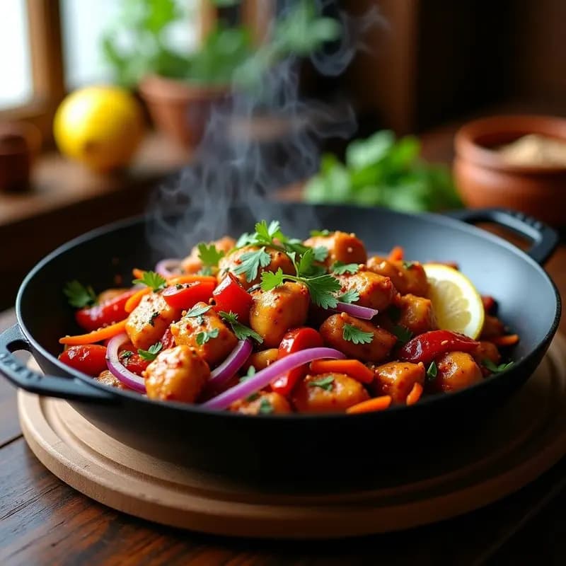 Tikz Toki Turco con Pollo y Especias Baharat: Receta de Wok Picante y Aromática