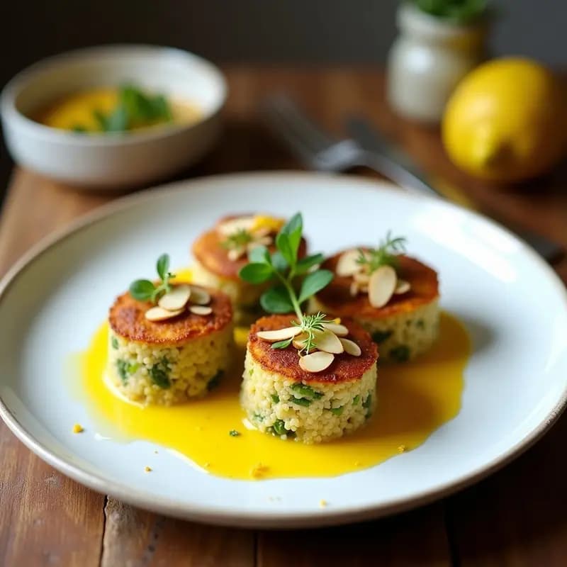 Timbales de Quinoa y Espárragos con Salsa de Azafrán: Receta Vegetariana en Molde