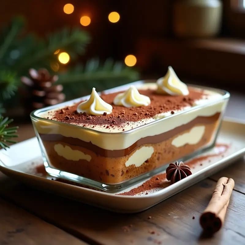 Tiramisú Francés de Café y Especias de Navidad: Postre Sin Huevos y Sin Horno