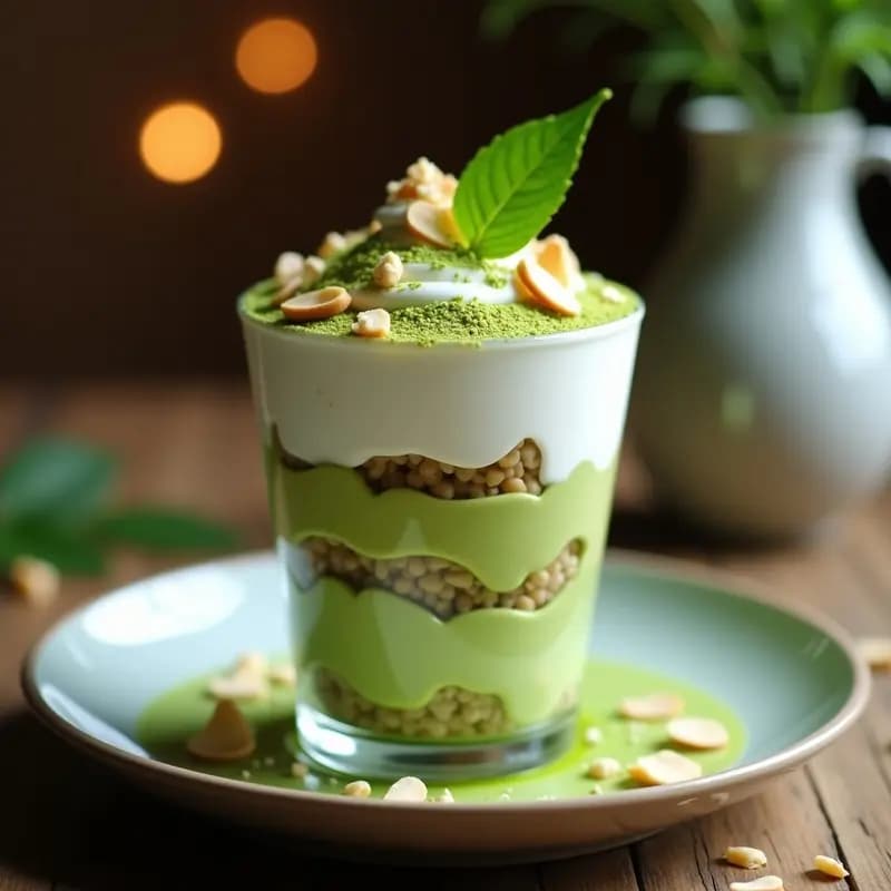 Tiramisú de Matcha y Coconut Cream: Postre Japonés Vegano Sin Huevo