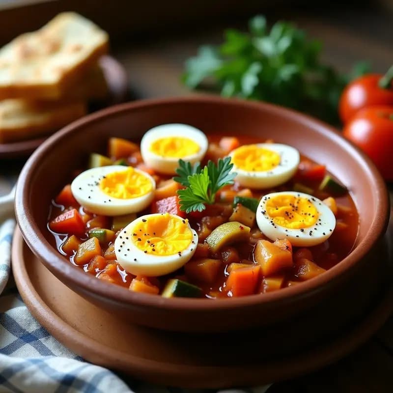 Tiznao Extremeño: Pisto con Huevos y Bacalao para Aprovechar Sobras