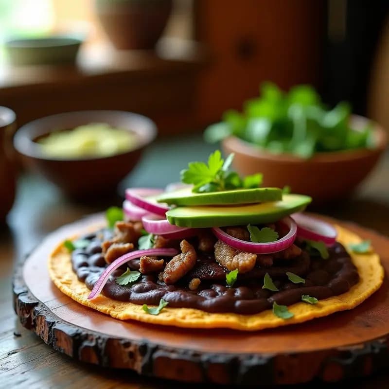 Tlayuda de Frijoles Negros y Huitlacoche: Receta Oaxaqueña Vegana al Comal
