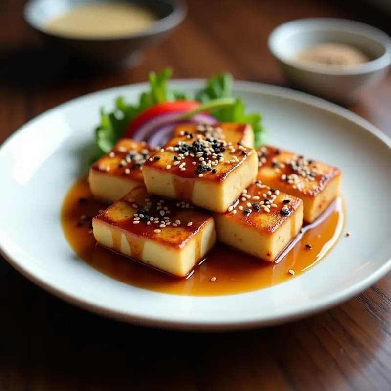 Tofu a la Plancha con Salsa Teriyaki y Sésamo: Receta Japonesa Vegana y Alta en Proteína