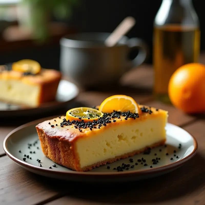 Torta de Aceite y Naranja con Algas Marinadas: Desayuno Español Gourmet Sin Azúcar