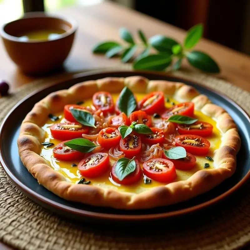 Torta de Aceite olive con Tomate Raf, Ventura y Anchoas: Desayuno Andaluz Keto