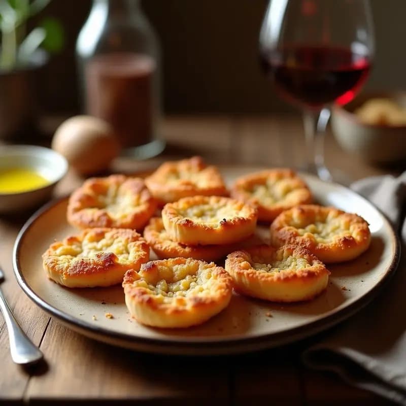 Tortas de chicharrones con pan de hortelano: Aperitivo manchego de la abuela